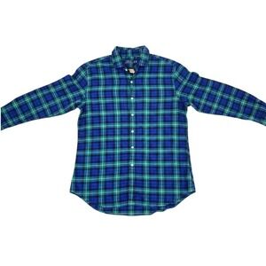 Polo Ralph Lauren Mens XL Blue Green Plaid Flannel Button Down Shirt Long Sleeve